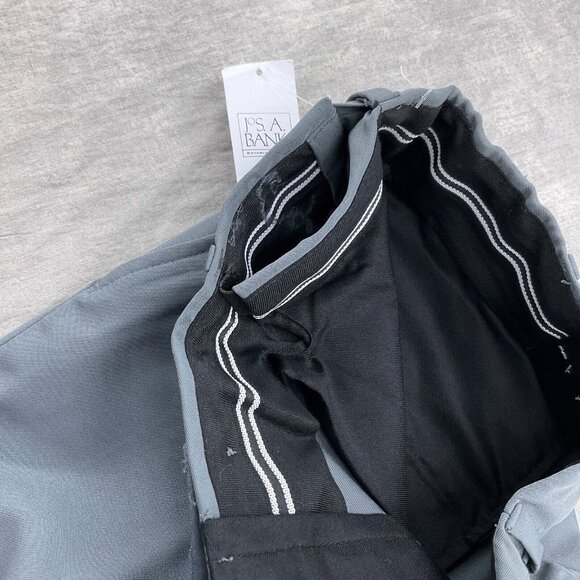 Jos A Bank Pants Men 33Wx30L Gray Traveler Slide Waist Tailored Fit Dress NWT - Picture 7 of 15